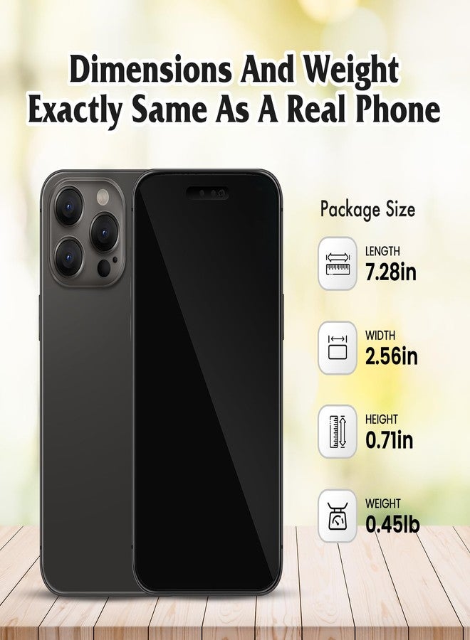 FufoneUS Non-Working Replica 1:1 Pretend Phone Dummy Display Model for 14 Pro 6.1 Inches - Fake Baby Cell Phone Toy (Black With Black Screen) - Image 2